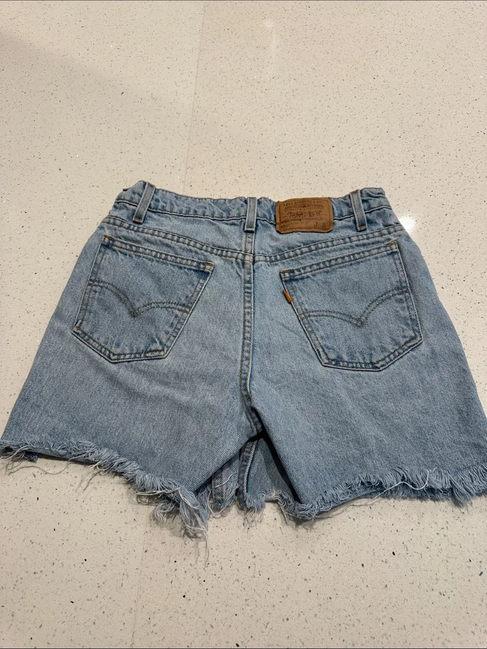 Levi's Vintage Light Wash Orange Tab Denim Cutoff Shorts